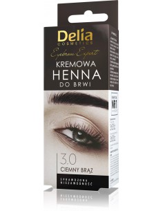 Henna do brwi - kremowa DELIA COSMETICS, 3.0 Ciemny brąz