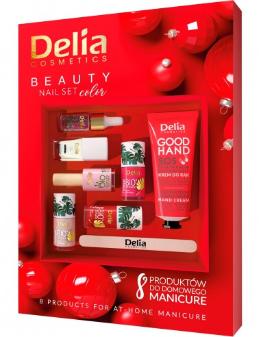 Kalendarz prezentowy Delia - zestaw 8 produktów do manicure - czerwony