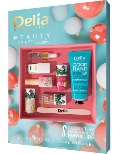 Kalendarz prezentowy Delia - zestaw 8 produktów do manicure - niebieski