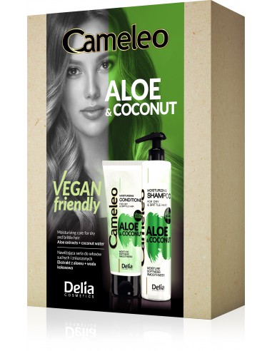 Zestaw Cameleo Aloes i Kokos - nawilżający szampon 250 ml i odżywka do włosów 200 ml