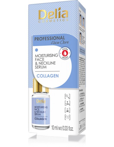 Moisturizing face & neckline serum with collagen, 10 ml