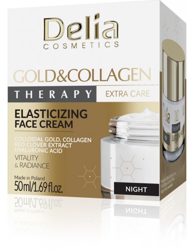 Elasticizing night cream with gold & collagen, 50 ml