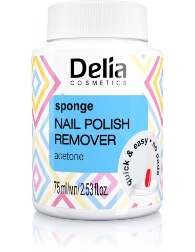 Sponge nail polish remover with acetone, 75 ml