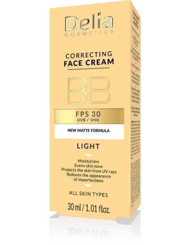 Correcting BB face cream SPF30 light, 30 ml