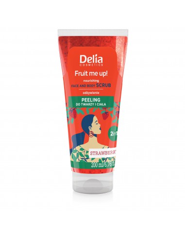 Face and body scrub 2in1 strawberry scented, 200 ml