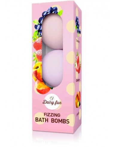 Fizzing bath bombs- strawberry, blueberry, peach, 3 x 100 g